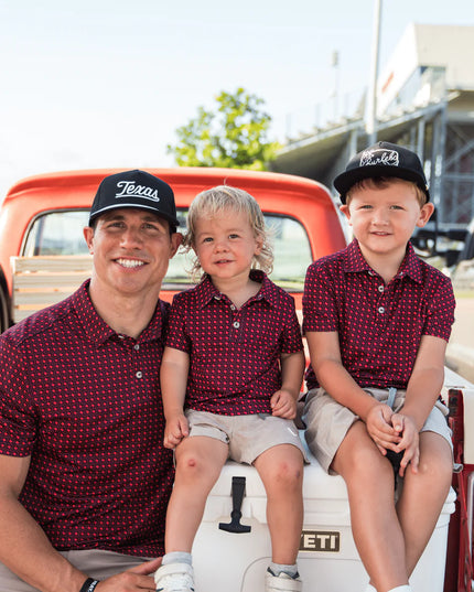 Youth Performance Polo |Texas Black & Red