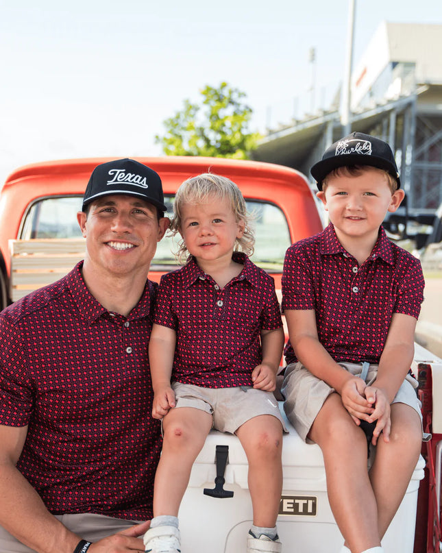 Youth Performance Polo |Texas Black & Red