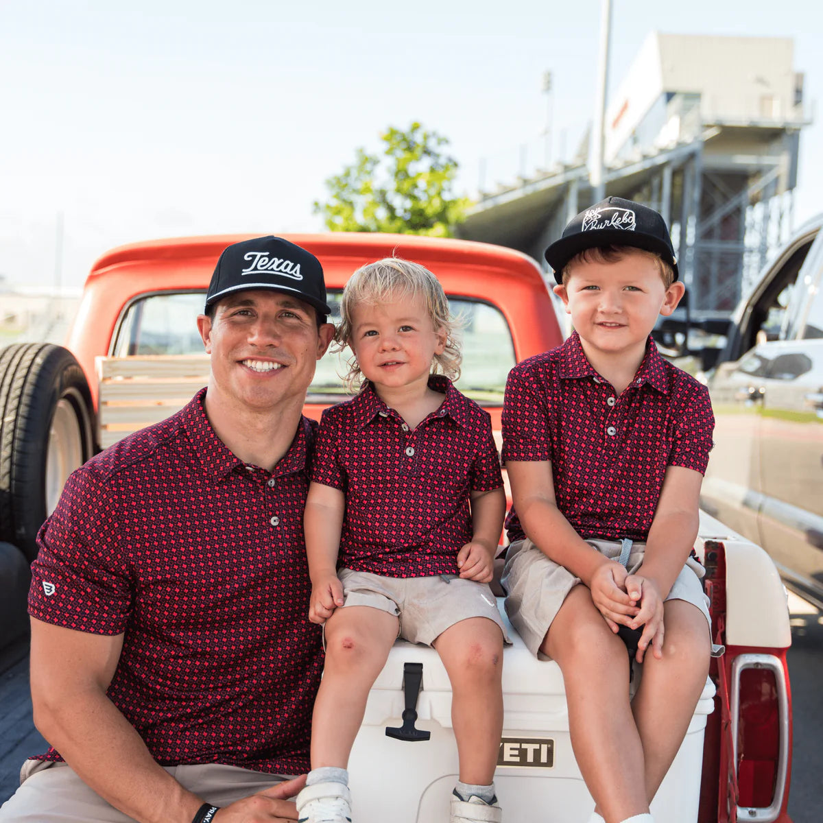 Youth Performance Polo |Texas Black & Red