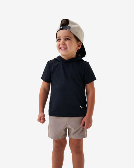 Youth Short Sleeve Performance Hoodie | Black