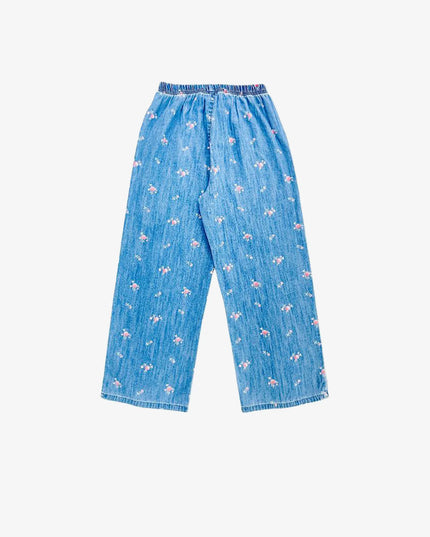 Spring Flowers Culottes Pants | Denim