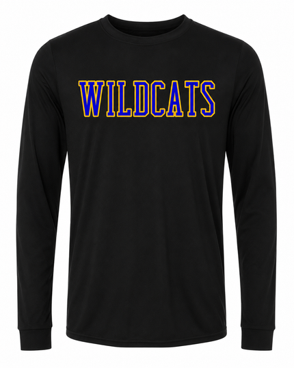 Wildcat Long Sleeve Dri-Fit Shirt | Black/Gold/Blue
