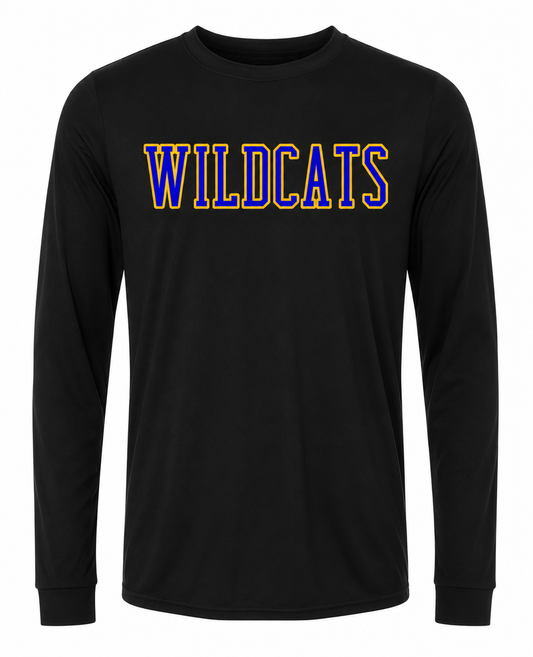 Wildcat Long Sleeve Dri-Fit Shirt | Black/Gold/Blue