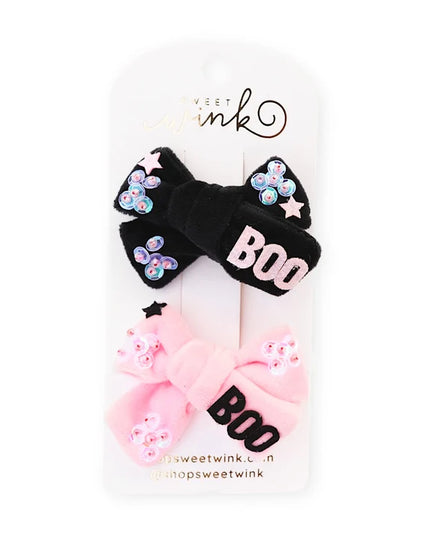 Boo Bows Halloween Clip Set