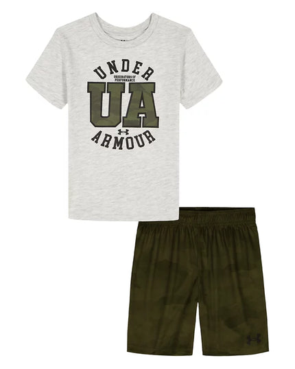 UA Big Logo Shorts Set | Mod Grey/ Army Green