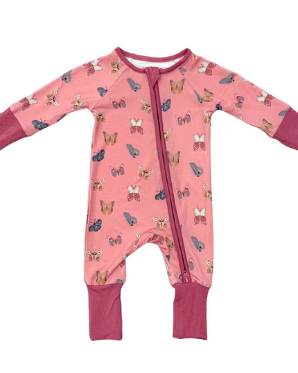 Long Sleeve Zip Romper | Butterfly Bloom