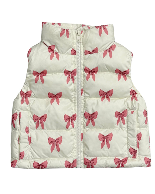 Puffer Vest | Rose Elegance Bows