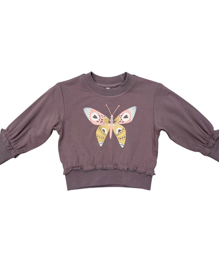 Ruffle Hem Sweatshirt | Butterfly