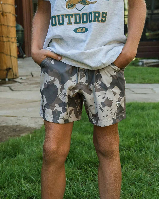 Youth Athletic Shorts | Splatter Camo