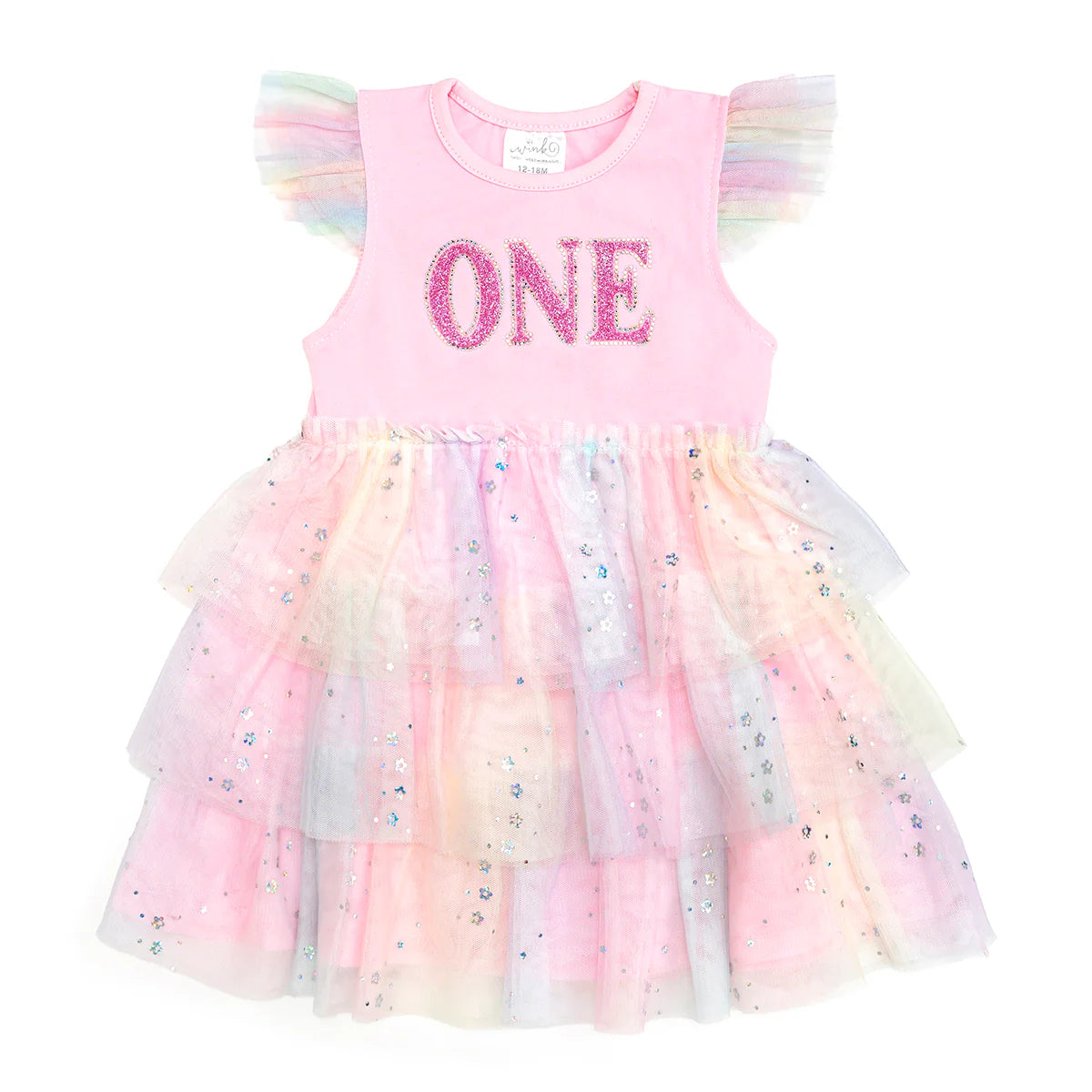 First Birthday Fairy Dust Short Sleeve Tutu Dress