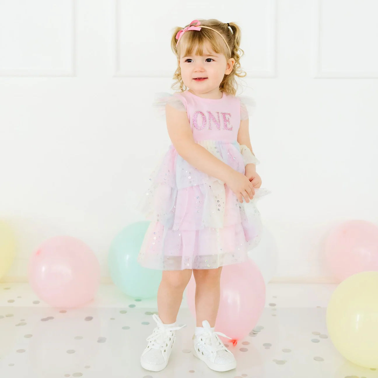 First Birthday Fairy Dust Short Sleeve Tutu Dress