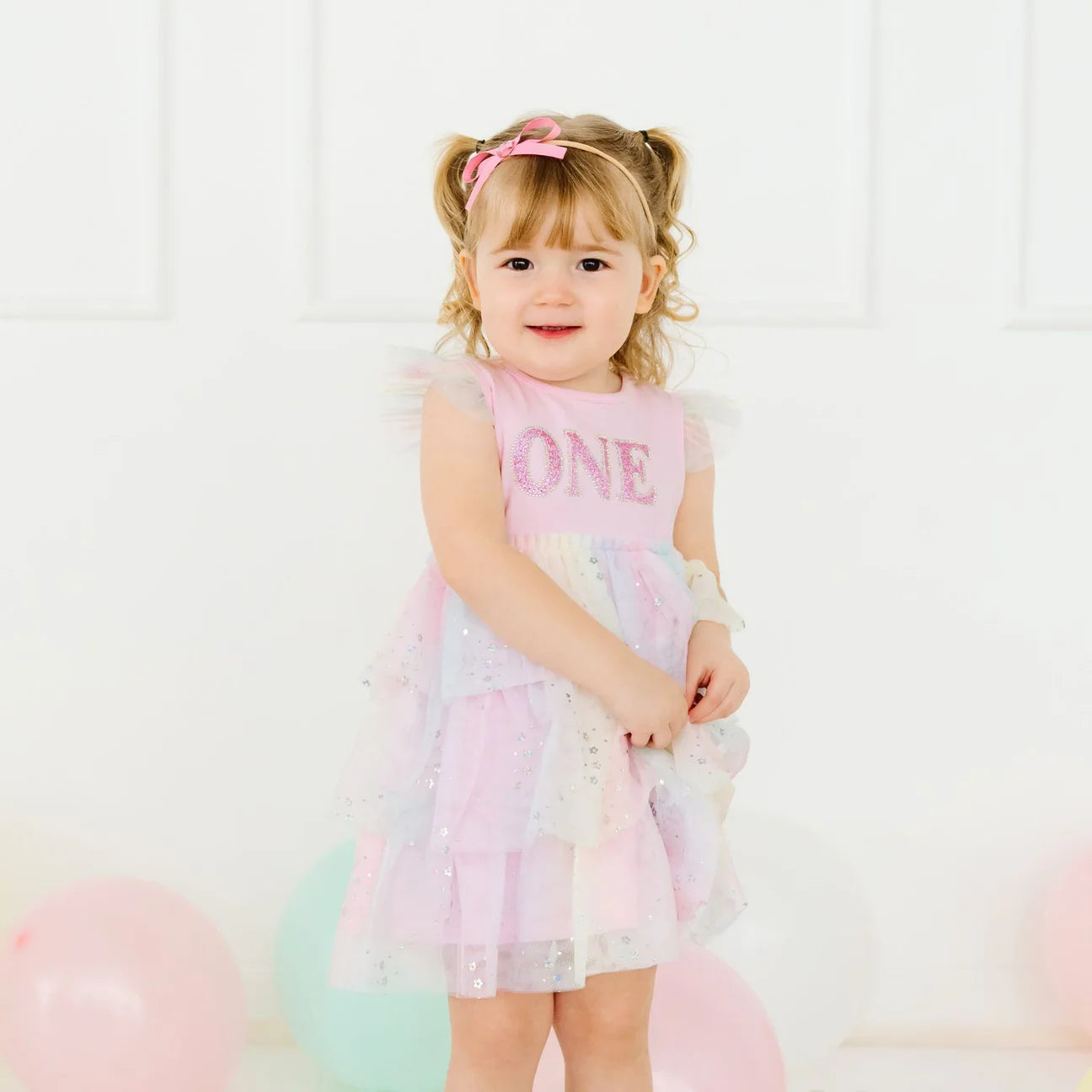 First Birthday Fairy Dust Short Sleeve Tutu Dress