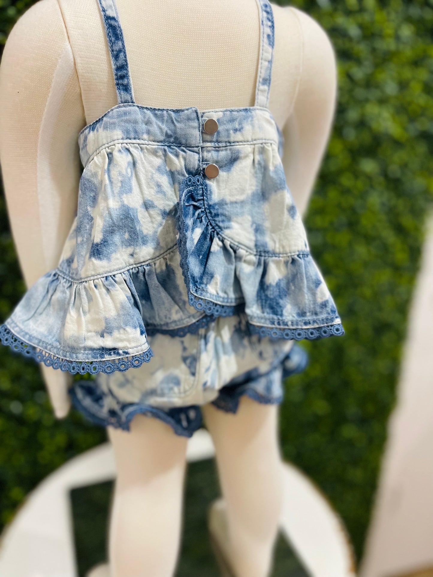 Tullia Open Back Bloomer Set  | Denim