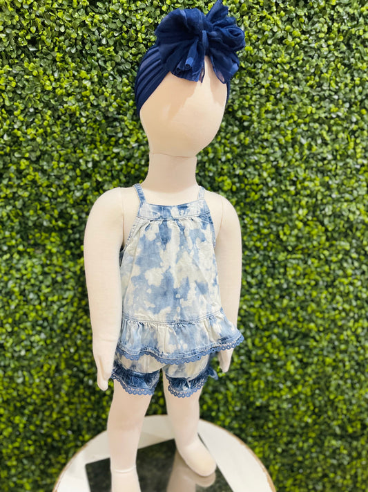 Tullia Open Back Bloomer Set  | Denim