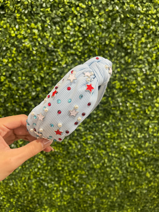 USA Stars Gemstone Headband | Adult