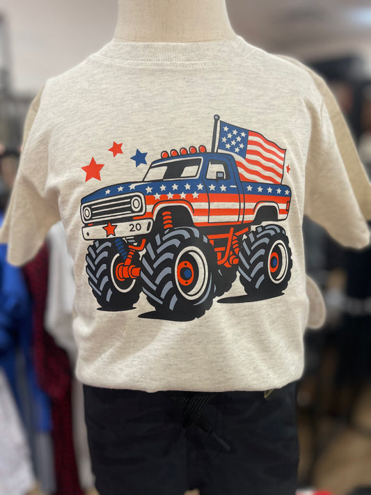 American Monster Truck Tee | Natural Heather