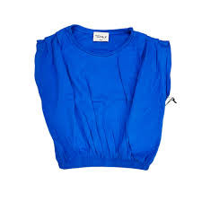 Poplin Synch Hem Top | Royal Blue