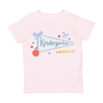 Kindergarten Bow Pennant Tee | Pink
