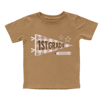 First Grade Pennant T-Shirt | Sand