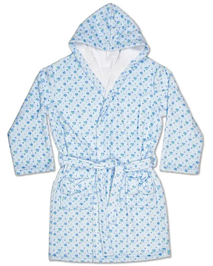 Blue Ditsy Plush Robe