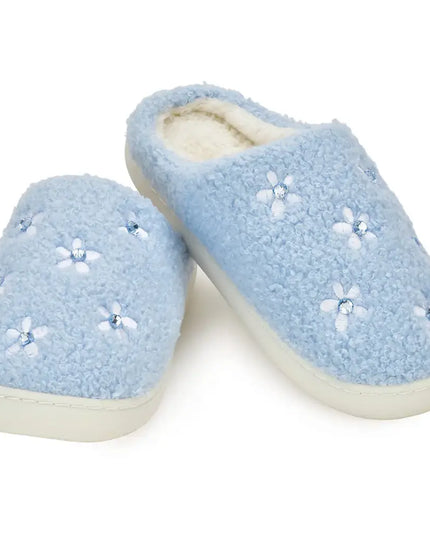 Blue Ditsy Slippers