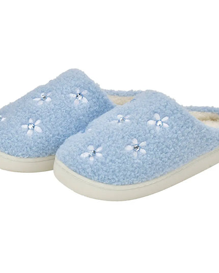 Blue Ditsy Slippers