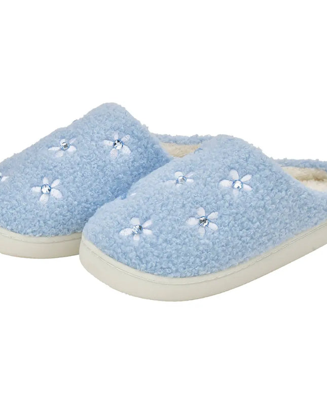 Blue Ditsy Slippers