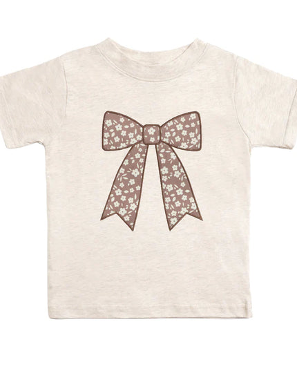 Mocha Floral Bow Match Tee