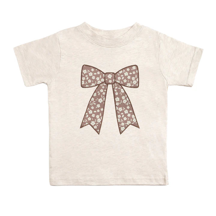 Mocha Floral Bow Match Tee