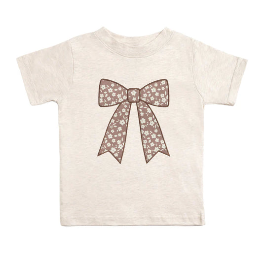 Mocha Floral Bow Match Tee
