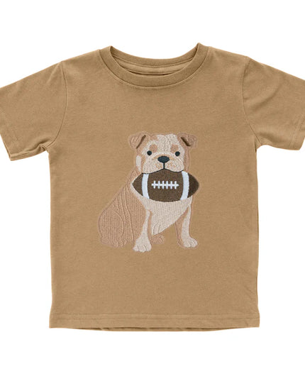 Bulldog Football Patch T-Shirt | Sand