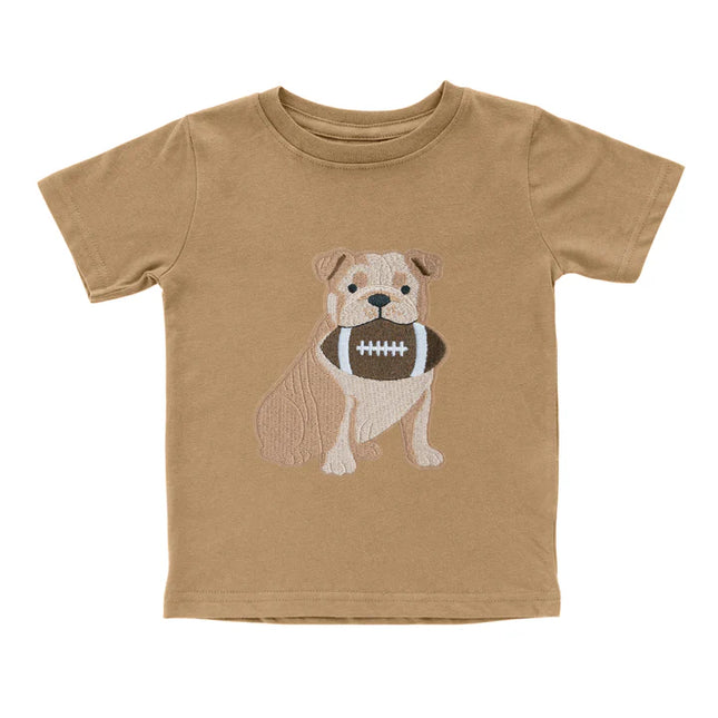 Bulldog Football Patch T-Shirt | Sand