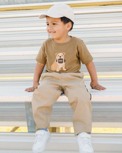 Bulldog Football Patch T-Shirt | Sand
