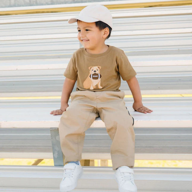 Bulldog Football Patch T-Shirt | Sand
