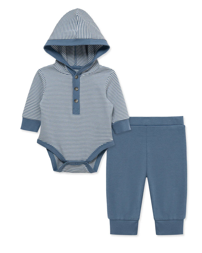 Hooded Bodysuit & Pant Set | Navy