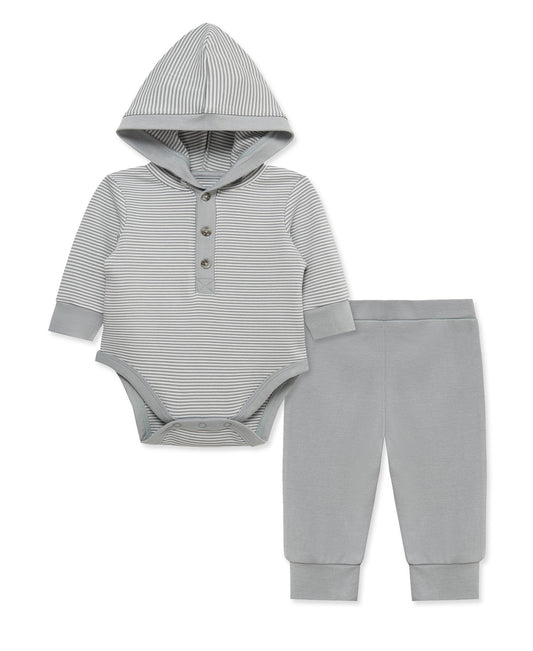Hooded Bodysuit & Pant Set | Grey