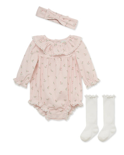 Rosebud Bubble/Headband/ Socks | Pink