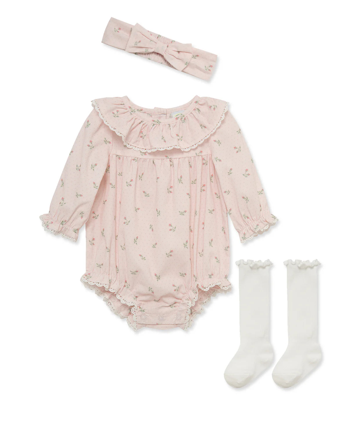 Rosebud Bubble/Headband/ Socks | Pink