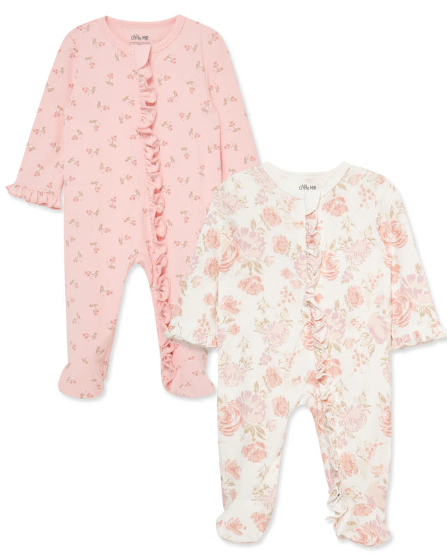 Fab Floral 2PK Footies | Pink