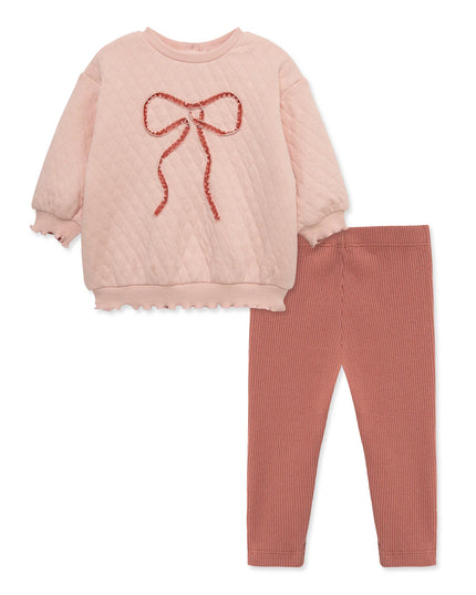 Bow Sweatshirt Set | Pink