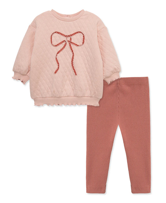 Bow Sweatshirt Set | Pink