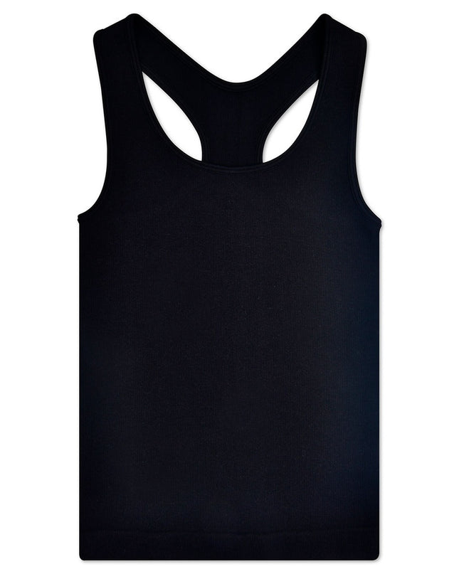 Ribbed Racerback Tank Top | Black