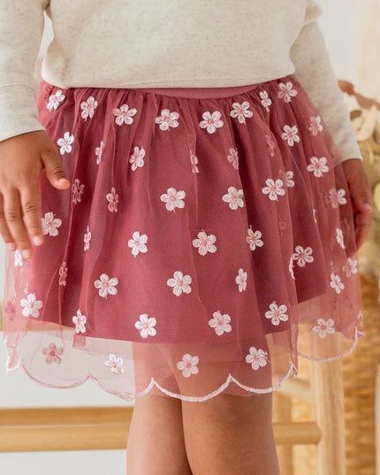 Berry Floral Embroidered Tutu