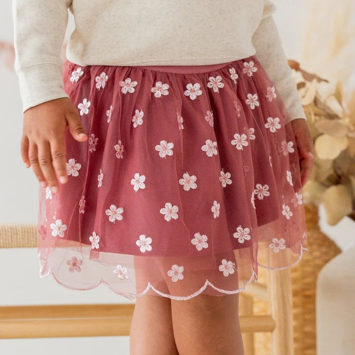 Berry Floral Embroidered Tutu