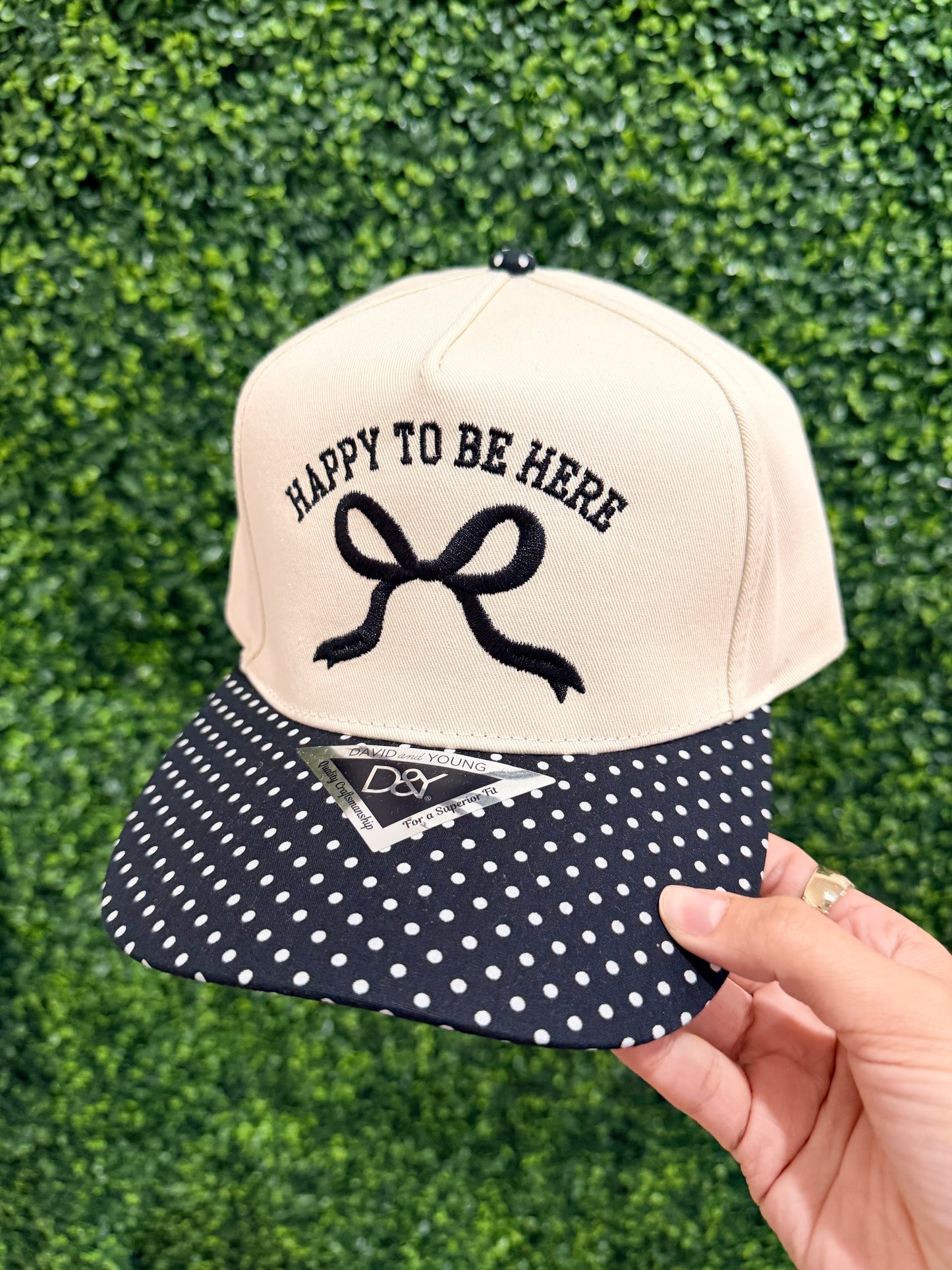 Black & White Happy To Be Here | Trucker Hat