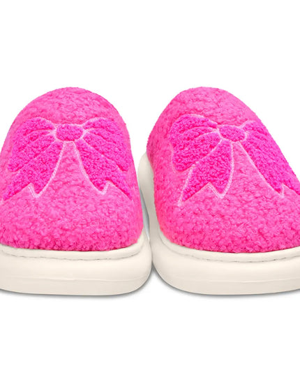 Pink Cozy Bow Slippers