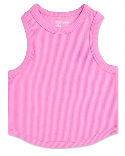 Rose Cropped Ribbed Racerback Tank Top