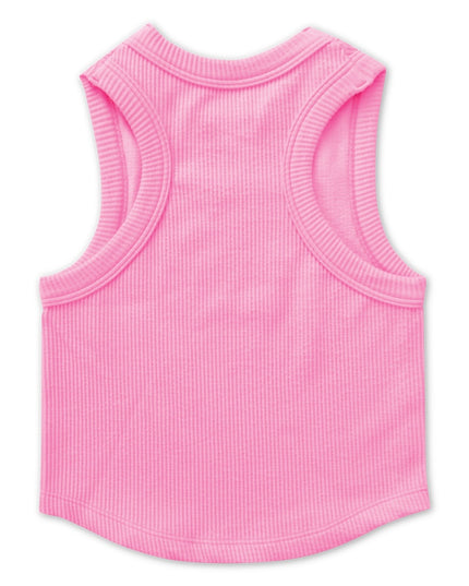 Rose Cropped Ribbed Racerback Tank Top