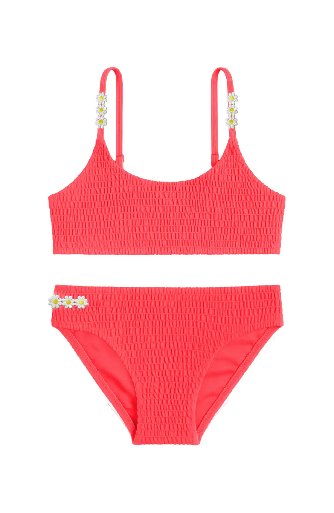 Smocked Two Piece Swimsuit | Coral Daisy