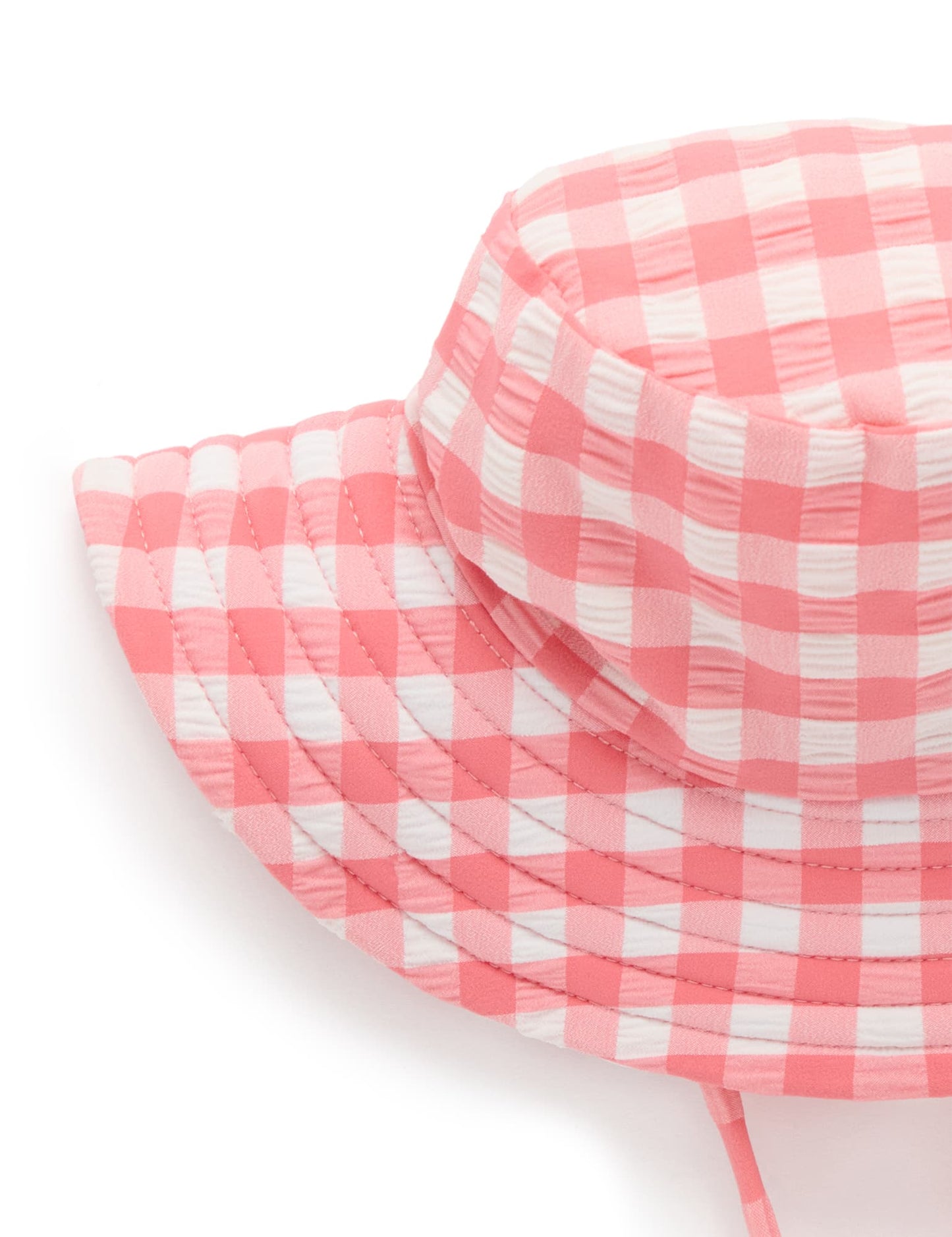 Broad Brim Swim Hat | Pomegranate Gingham